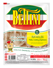 Ravioles pollo, carne y espx 500gr Bettini