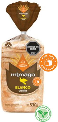 Pan artesanal blanco x 530gr Mimago