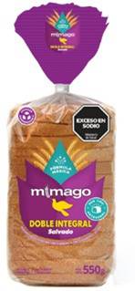 Pan artesanal doble integral x 550gr Mimago
