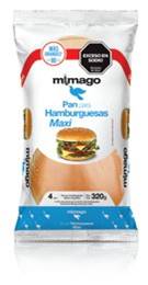 Pan maxi hamburguesas c/sésamo Mimago x 4u