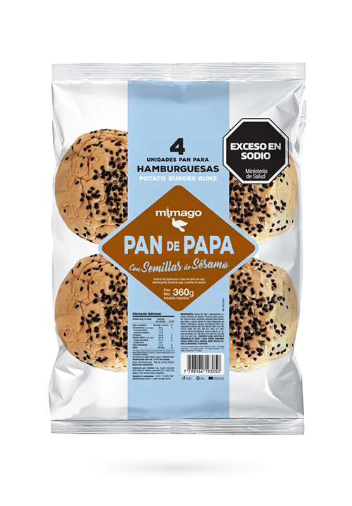 Pan de papa c/sésamo negro Mimago