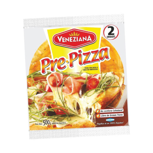 Pre pizzas 2u x 500gr Veneziana